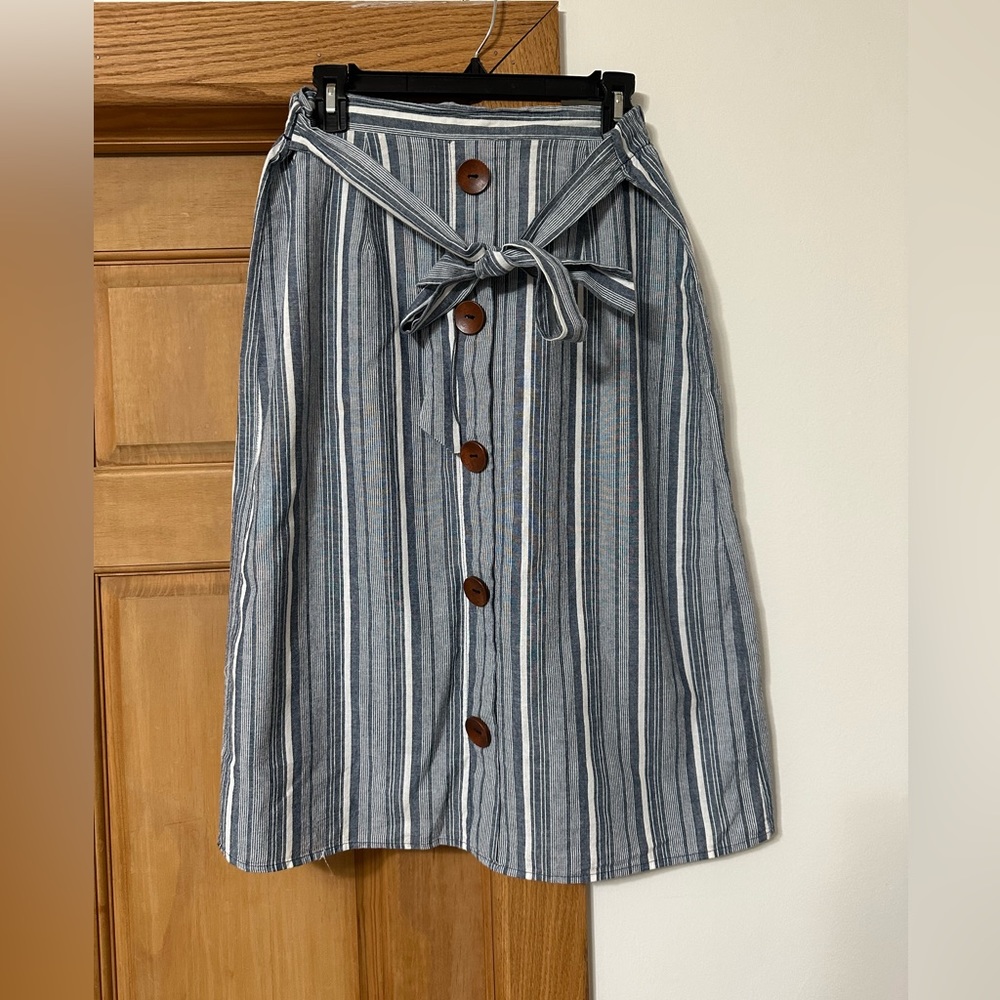 Stripe Midi Length Skirt